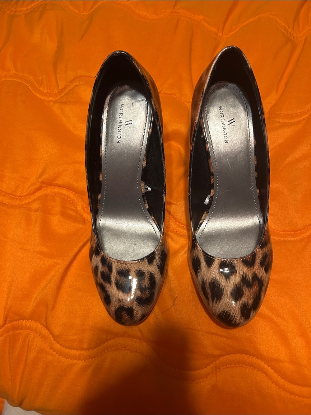 Worthington Leopard-Print Patent Pumps - Tan & Black